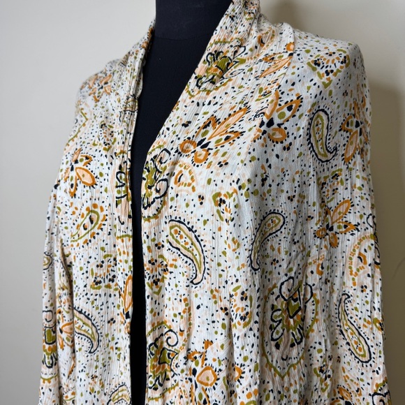 Patrons Of Peace Paisley Floral Bohemian Print Kimono Cardigan Size Medium - Picture 2 of 10